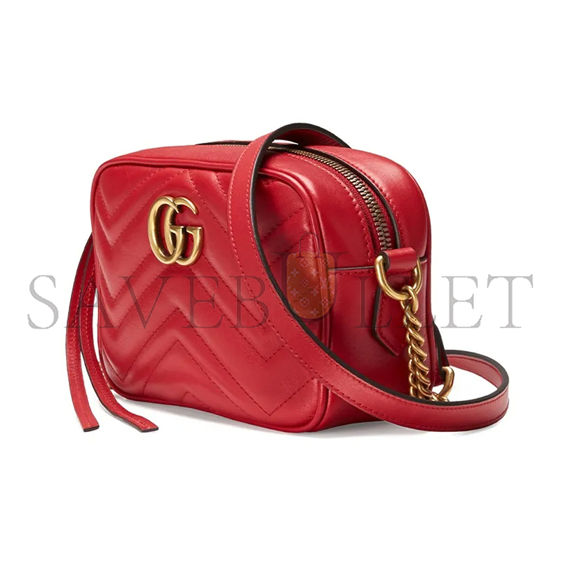 GUCCI GG MARMONT MATELASSÉ MINI CAMERA BAG 448065 (18*12*6cm)